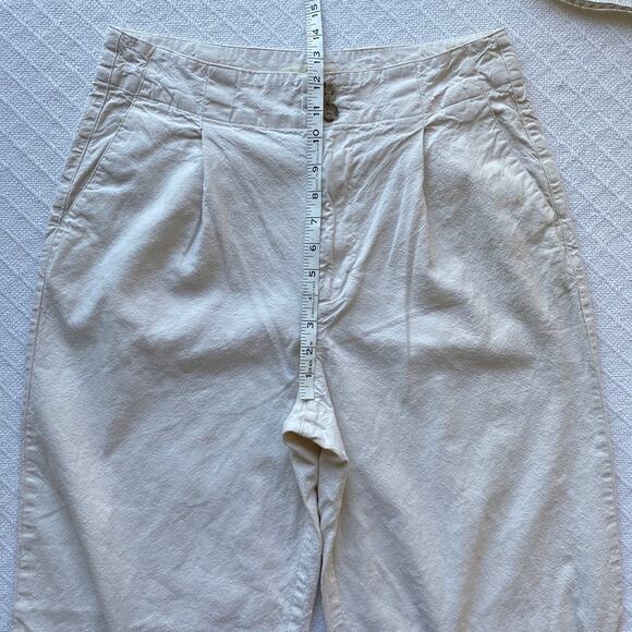 Marine Layer Flora High Waisted Wide Leg Trouser Pants Parchment Ecru Size 10 - Picture 13 of 16